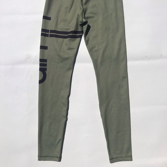 Aim’n Leggings Olive Green Black stripe Logo Small - Picture 8 of 8